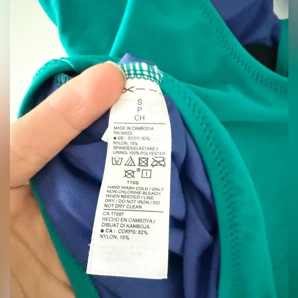 Old Navy Tie Front One Piece Swimsuit in Teal - Size S - Picture 5 of 5